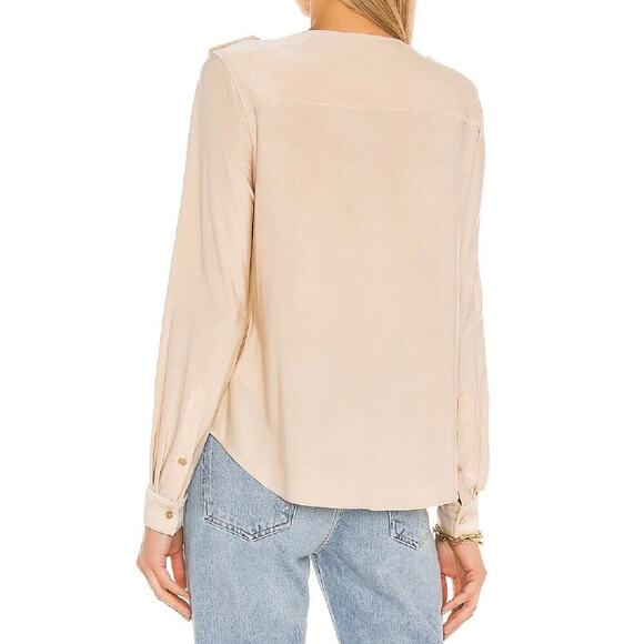 L'AGENCE Lucca Military Blouse In Light Champagne Size Small - Picture 2 of 11